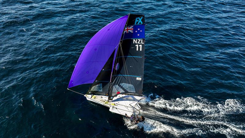 Alex Maloney & Olivia Hobbs (NZL) - 49er FX- Day 4 - NZL Sailing Team - Semaine Olympique Française de Hyères - April 2022 photo copyright Sailing Energy/FFVoile taken at  and featuring the 49er FX class