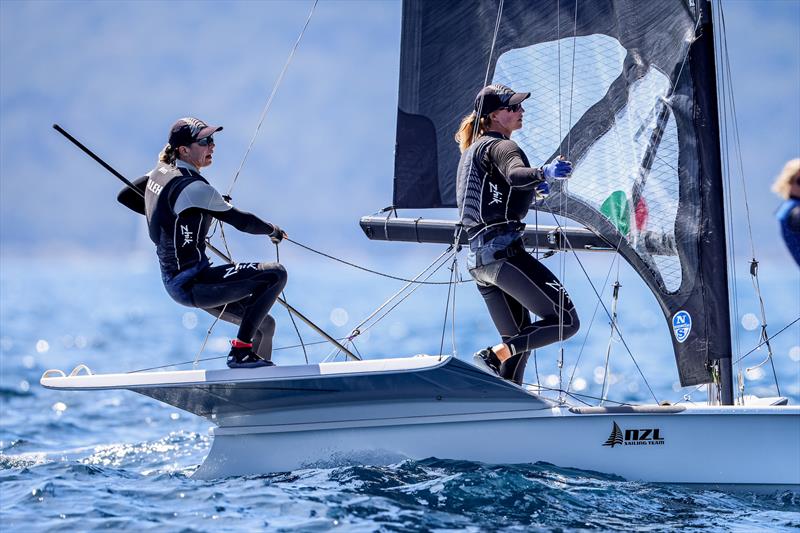 Jo Aleh and Molly Meech (NZL) - 49erFX - Day 5 - NZL Sailing Team - Semaine Olympique Française de Hyères - April 2022 photo copyright Sailing Energy/FFVoile taken at  and featuring the 49er FX class