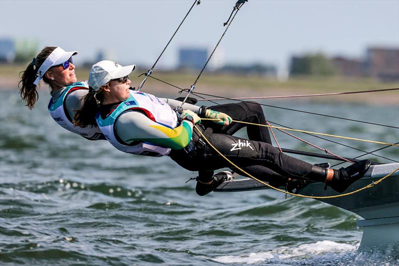 Laura Harding and Annie Wilmot  - Hempel World Cup Series Allianz Regatta - photo © Sailing Energy