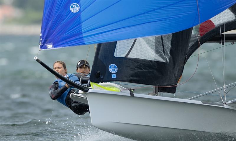 49er FX - Day 4 - European Championships - Aarhus, Denmark - July 2022 photo copyright Peter Brogger taken at Sailing Aarhus and featuring the 49er FX class