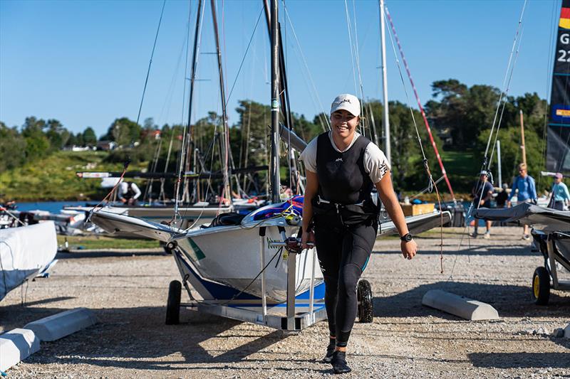 Annie Wilmot (49erFX) competing at 49er, 49erFX & Nacra 17 World Championships in Hubbards, NS, Canada - photo © Beau Outteridge