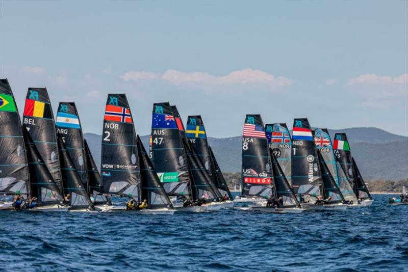 French Olympic Week in Hyères photo copyright FFVoile / Sailing Energy taken at  and featuring the 49er FX class