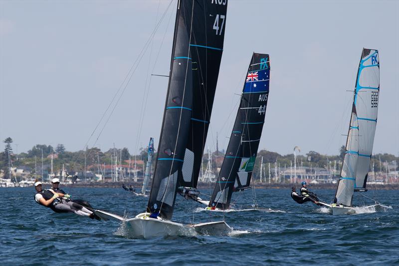 Laura Harding and Annie Wilmot on day 1 of Sail Melbourne 2023 - photo © Alex McKinnon