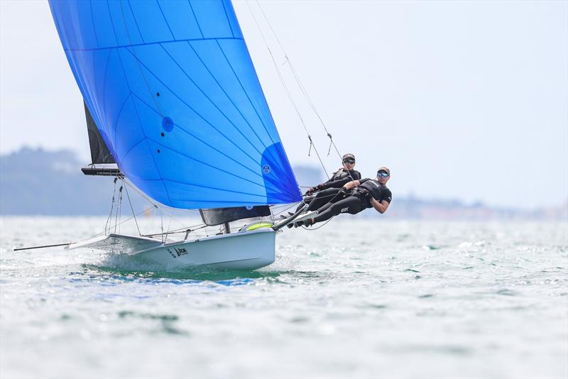 Alex Maloney and Olivia Hobbs - 49erFX - Day 3 Oceanbridge NZL Sailing Regatta - Torbay Sailing Club - February 26, 2023 photo copyright Adam Mustill Photography taken at Torbay Sailing Club and featuring the 49er FX class