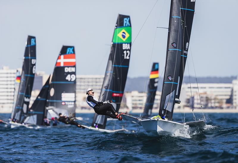 Busy dress rehearsal before the 52 Trofeo Princesa Sofía Mallorca photo copyright Bernardí Bibiloni / www.bernardibibiloni.com taken at  and featuring the 49er FX class