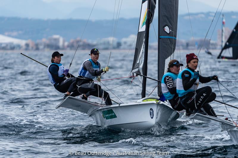 Olivia Price and Evie Haseldine photo copyright Beau Outteridge / Australian Sailing Team taken at Real Club Náutico de Palma and featuring the 49er FX class