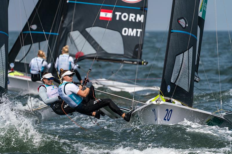 Laura Harding and Annie Wilmot - 2023 Allianz Sailing World Championships photo copyright Beau Outteridge taken at  and featuring the 49er FX class