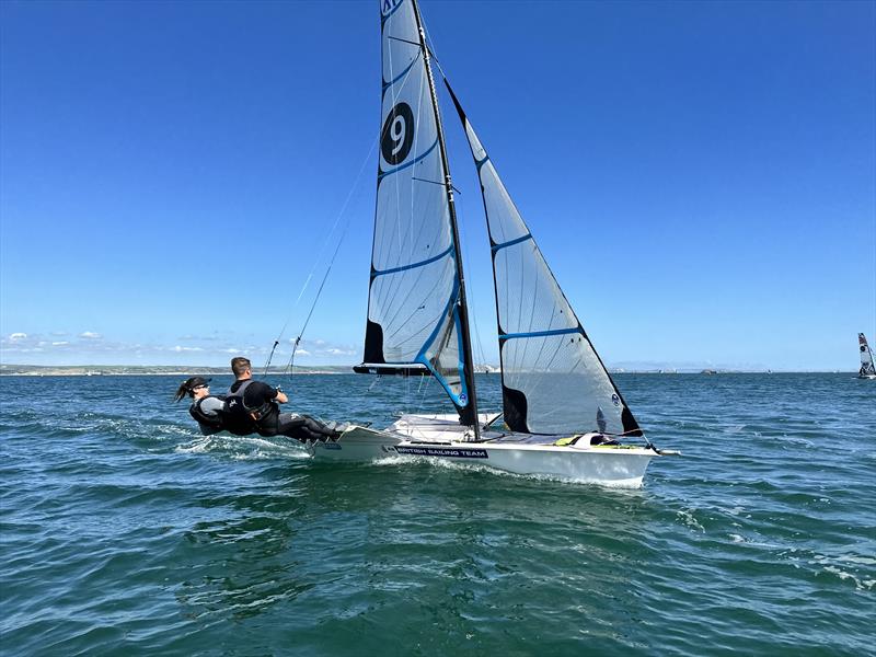 Katy and Noah during the FX Transition Camp at the WPNSA - photo © 29er Class Association