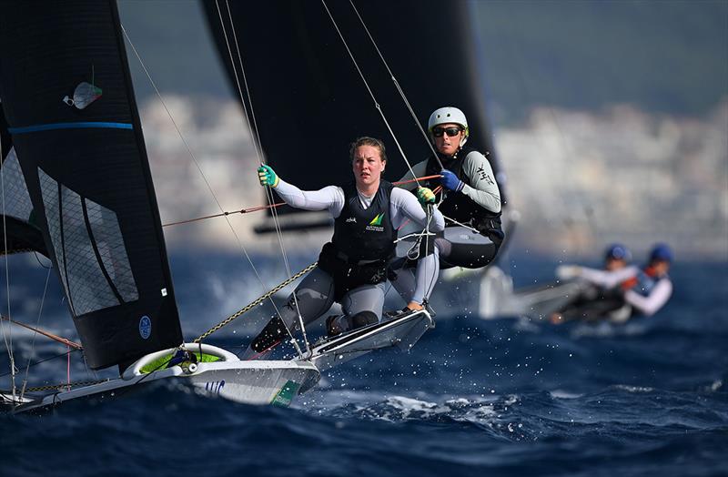 Price and Haseldine in action at the Paris 2024 Olympic Test Event - photo © Australian Sailing Team