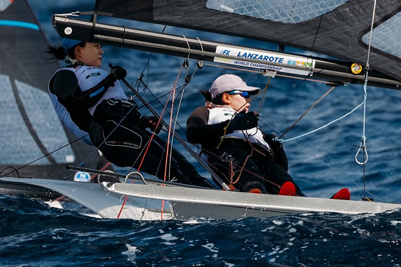 49er and 49erFX Worlds at Lanzarote day 1 photo copyright Sailing Energy / Lanzarote Sailing Center taken at Lanzarote Sailing Center and featuring the 49er FX class