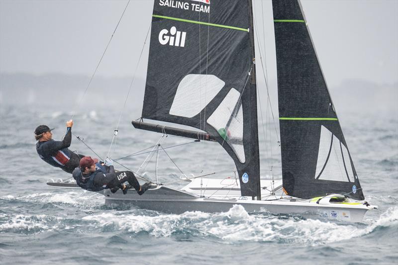 US Sailing Team at the Last Chance Regatta day 6 photo copyright Allison Chenard / US Sailing Team taken at COYCH Hyeres and featuring the 49er FX class