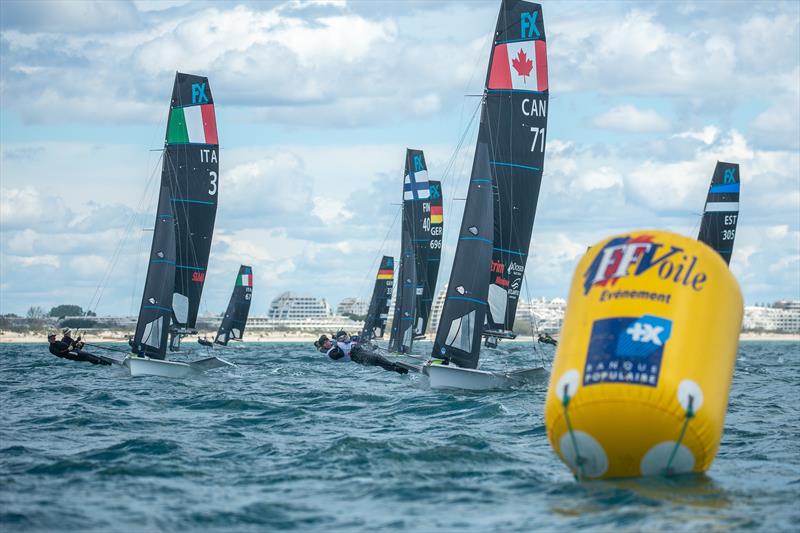 49er and 49erFX Europeans at La Grande Motte Day 1 photo copyright YCGM / Didier Hillaire taken at Yacht Club de la Grande Motte and featuring the 49er FX class