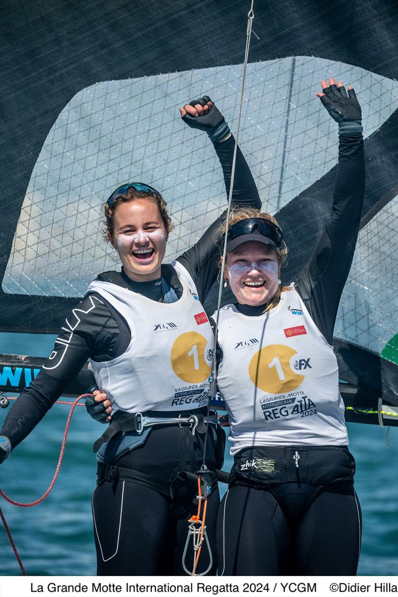 Belgium's Isaura Maenhaut and Anouk Geurts win the 49erFX Europeans at La Grande Motte photo copyright YCGM / Didier Hillaire taken at Yacht Club de la Grande Motte and featuring the 49er FX class