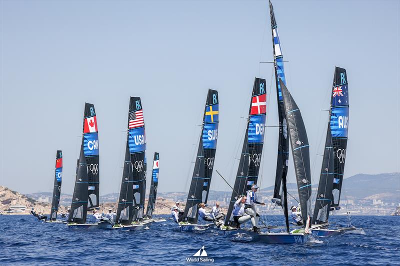 Start - 49er FX - Marseille - Paris2024 Olympic Regatta - July 28, 2024 - photo © World Sailing / Lloyd Images