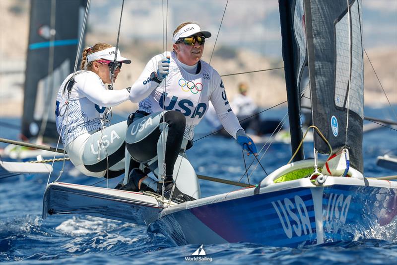 Stephanie Roble/Maggie Shea (USA)- 49er FX -  - Marseille - Paris2024 Olympic Regatta - July 28, 2024 - photo © World Sailing / Lloyd Images