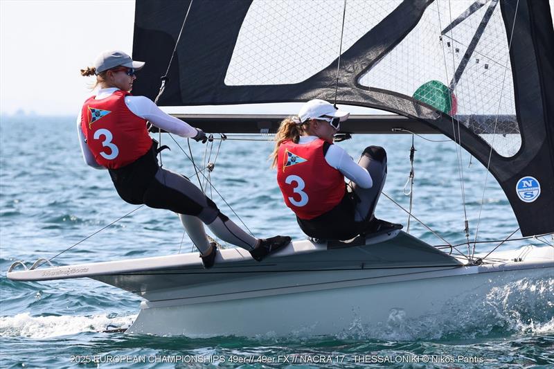 2025 49er, 49erFX, and Nacra 17 European Championships day 5 photo copyright Nikos Pantis taken at Nautical Club of Thessaloniki and featuring the 49er FX class