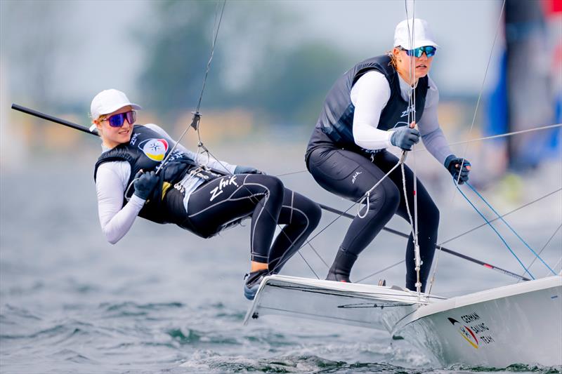 Anna Barth and Emma Kohlhoff in the 49er FX at Kieler Woche - photo © Sascha Klahn / Kieler Woche