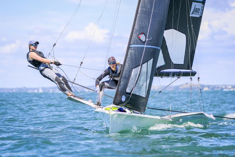 NZ 49erFX sailors Nicola and Rebecca Hume Oceanbridge Sail Auckland - photo © Jacob Fewtrell Media