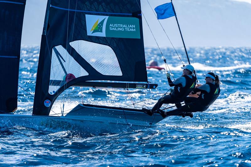 AUS 49erFX sailors Laura Harding (skipper) and Annie Wilmot at the Trofeo Princesa Sofia Regatta - photo © Beau Outteridge