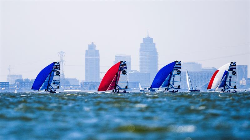 Sailing Grand Slam races in Almere photo copyright Sailing Energy taken at  and featuring the 49er FX class