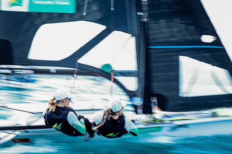 Laura Harding and Annie Wilmot smoking into the finish - 2025 Hamilton Island Race Week day 3 - photo © Salty Dingo