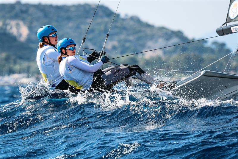 Vilma Bobeck and Ebba Berntsson (SWE) - 2025 49er, 49erFx, Nacra 17 Worlds Cagliari - photo © Sailing Energy
