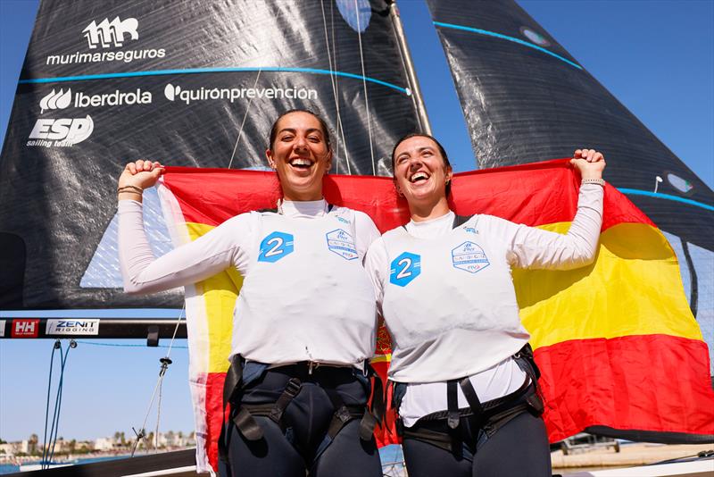 Paula Barceló and Maria Cantero (ESP) - 2025 49er, 49erFx, Nacra 17 Worlds Cagliari - photo © Sailing Energy