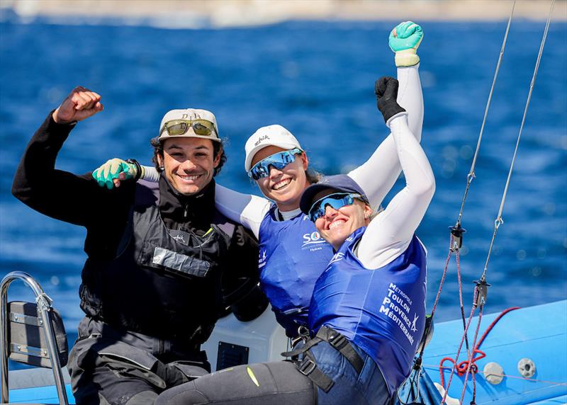 Laura Harding and Annie Wilmot win Silver with Coach Jim Colley - French Olympic Week - photo © Sailing Energy
