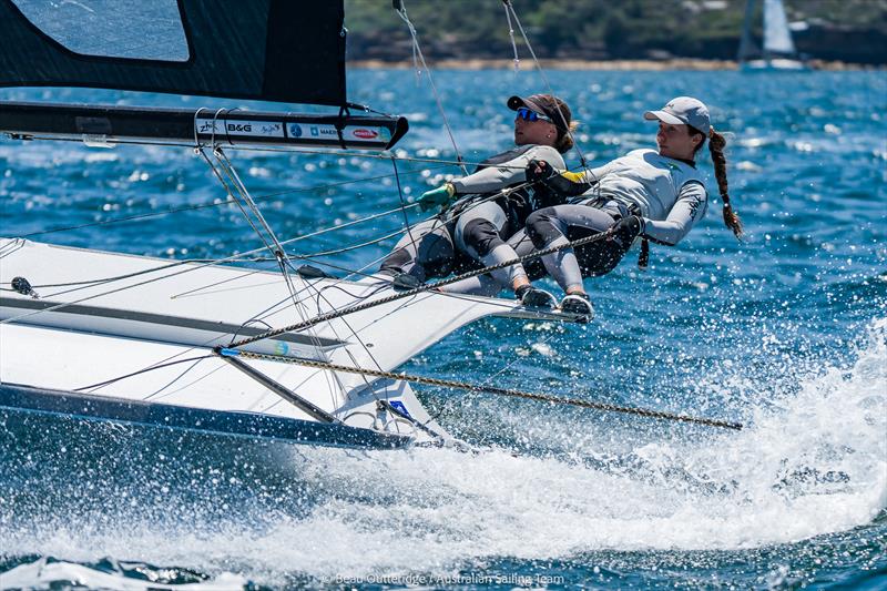 Brooke Wilson and Evie Haseldine photo copyright Beau Outteridge taken at  and featuring the 49er FX class