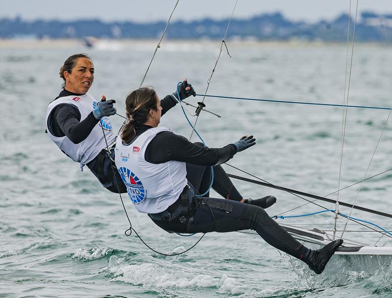 Manon Peyre/Anelie Riouj (FRA)  - 2026 49erFX Worlds at Quiberon -  Day 5 - May 16, 2026 photo copyright Sailing Energy taken at Institut National du Nautisme and featuring the 49er FX class