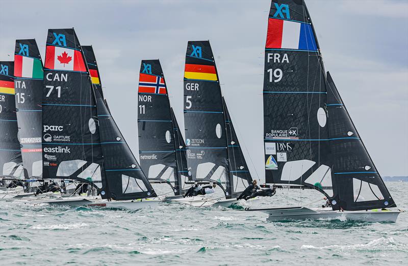 Start - 2026 49erFX Worlds at Quiberon -  Day 5 - May 16, 2026 photo copyright Sailing Energy taken at Institut National du Nautisme and featuring the 49er FX class