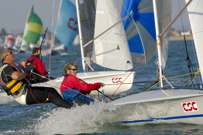 Debbie Darling & Paul Young at the 51st 505 Worlds at Hayling photo copyright Steve Arkley / www.sailshots.co.uk taken at Hayling Island Sailing Club and featuring the 505 class