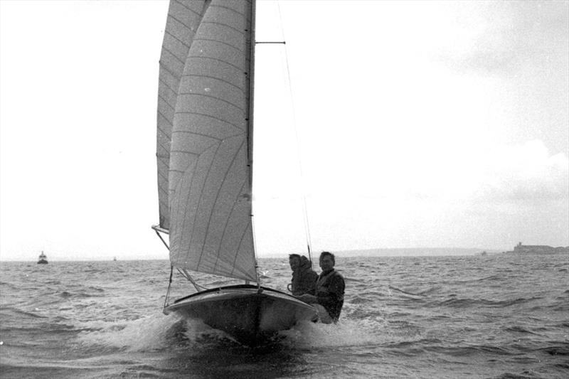 John Westell crewing for Charles Currey in the 505 on a breezy day out in Solent photo copyright Courtesy G. Westell taken at  and featuring the 505 class