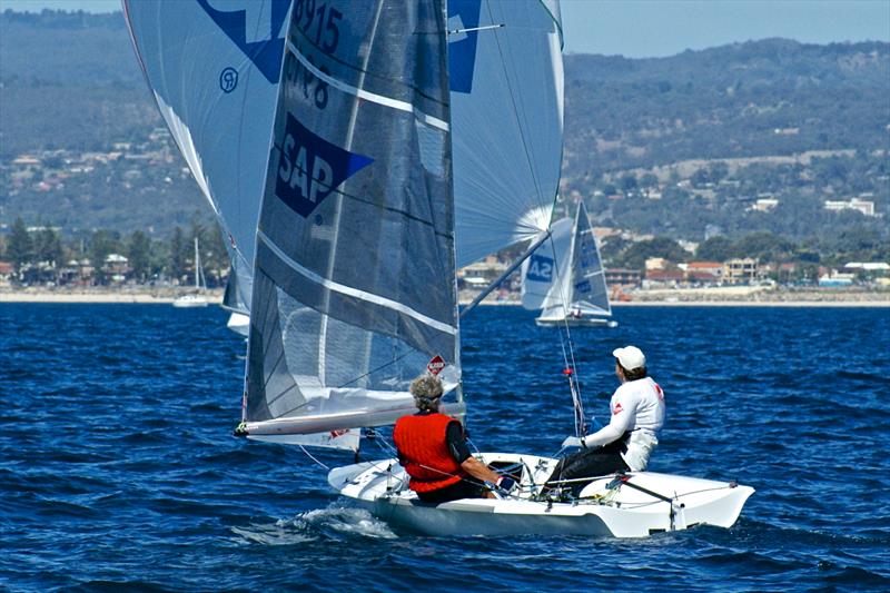 SAP has been a long time sponsor of sailing - SAP founder Hasso Plattner (GER) competing in the 2007 SAP 505 Worlds in Adelaide photo copyright Richard Gladwell taken at Adelaide Sailing Club and featuring the 505 class