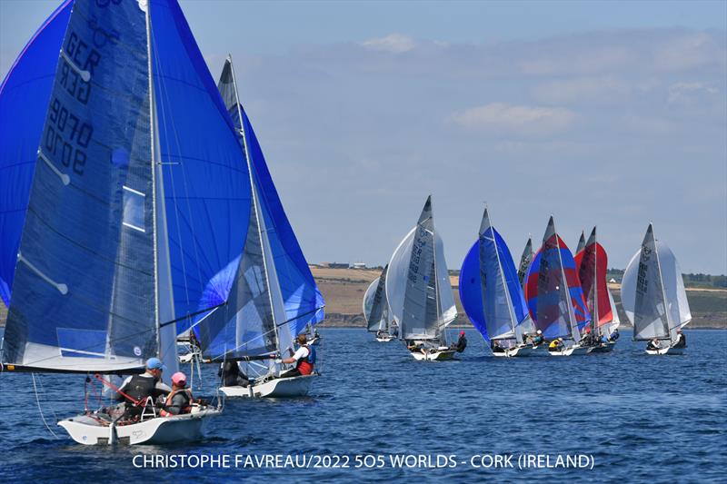 505 Worlds at Crosshaven Day 1 photo copyright Christophe Favreau / www.christophefavreau.com taken at Royal Cork Yacht Club and featuring the 505 class