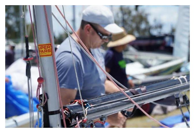 Marcus Cooper preparing the boat - Ronstan Australian Championships - photo © Jordan Spencer