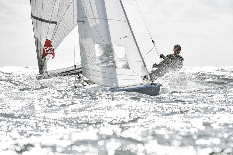 The Class Association owned boat, sailed by multi Olympic medallists Stu Bithell and Simon Hiscocks at the UK Eurocup Event 2021 at Hayling Island photo copyright Christophe Favreau / www.christophefavreau.com taken at Hayling Island Sailing Club and featuring the 505 class