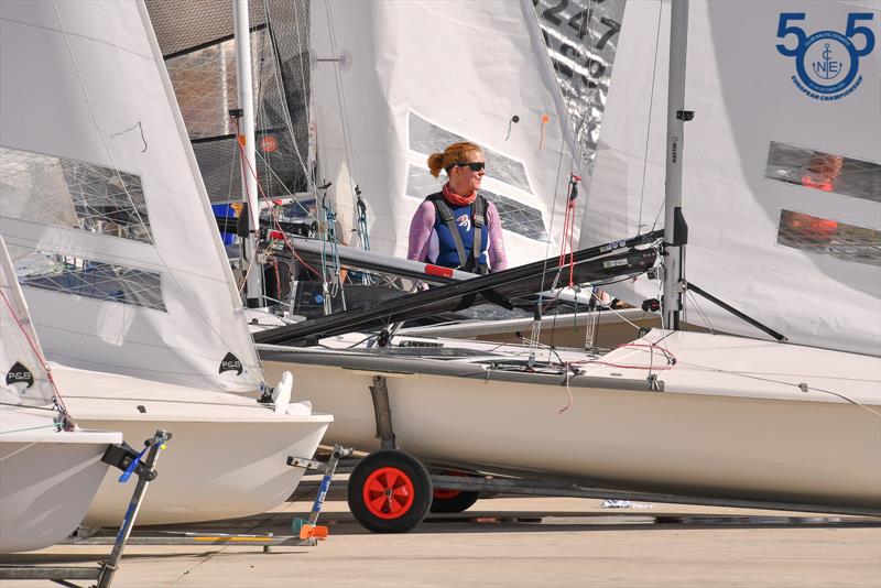 Day 1 waiting to sail - 505 European Championship in Spain photo copyright Christophe Favreau / www.christophefavreau.com taken at Club Nàutic Estartit and featuring the 505 class