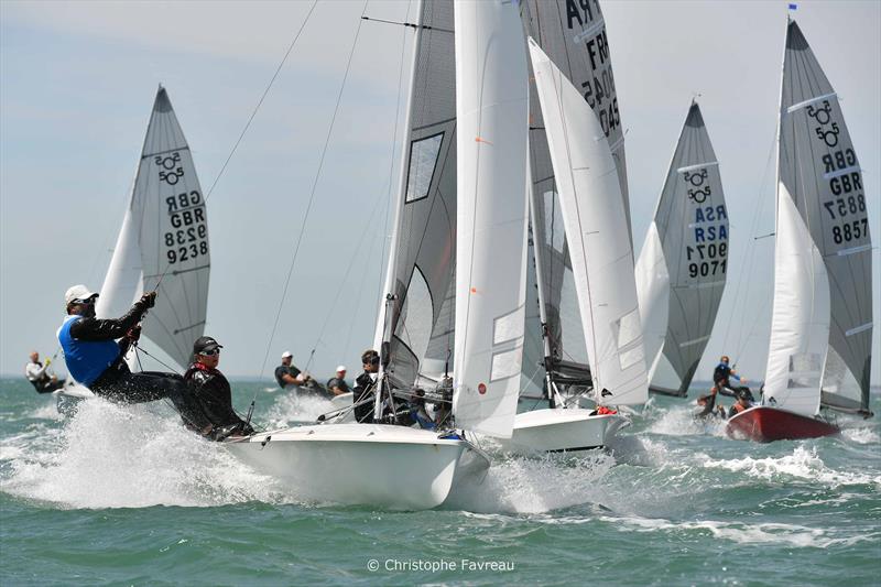 2026 505 Worlds at Hayling Island Day 1 photo copyright Christophe Favreau / www.christophefavreau.com taken at Hayling Island Sailing Club and featuring the 505 class