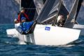 John B on day 3 of the 5.5 Metre Alpen Cup at Riva, Lake Garda, Italy &copy; Robert Deaves / www.robertdeaves.uk