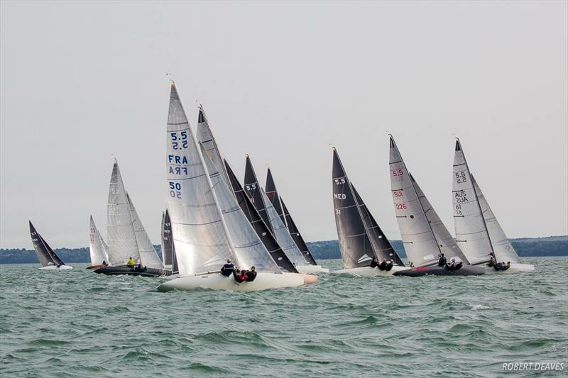 A scene from the 2018 5.5 Metre Worlds - photo © Robert Deaves