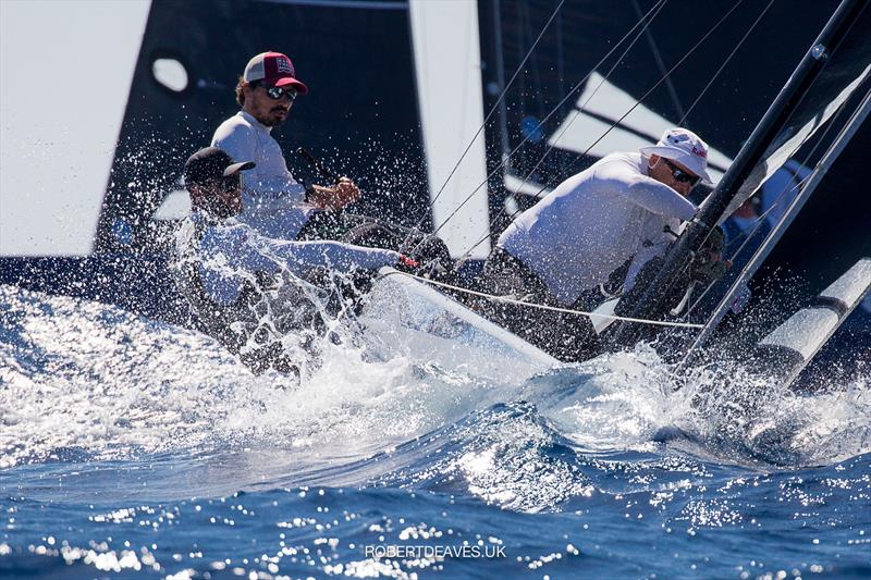 Ali Baba on day 2 of the 2020 5.5 European Championship photo copyright Robert Deaves taken at Yacht Club Sanremo and featuring the 5.5m class