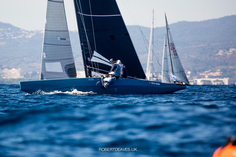 New Moon on day 2 of the 2021 5.5 Metre French Open in Cannes photo copyright Robert Deaves taken at Yacht Club de Cannes and featuring the 5.5m class