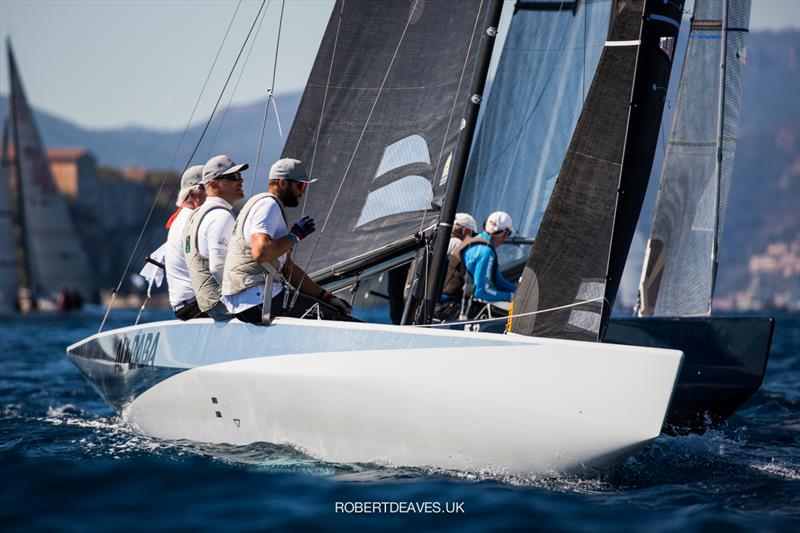 Ali Baba on day 2 of the 2021 5.5 Metre French Open in Cannes photo copyright Robert Deaves taken at Yacht Club de Cannes and featuring the 5.5m class