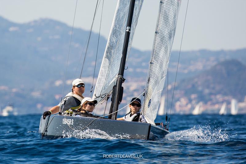 Oro Nero on day 2 of the 2021 5.5 Metre French Open in Cannes photo copyright Robert Deaves taken at Yacht Club de Cannes and featuring the 5.5m class