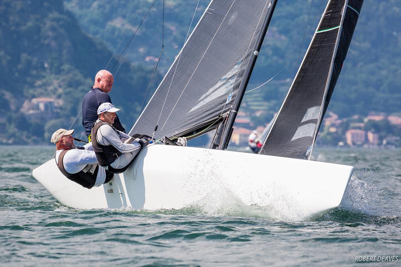 Marie Francois holds the lead after Day 1 on Lake Como - 2018 5.5 Metre Swiss/Italian Open photo copyright Robert Deaves taken at  and featuring the 5.5m class