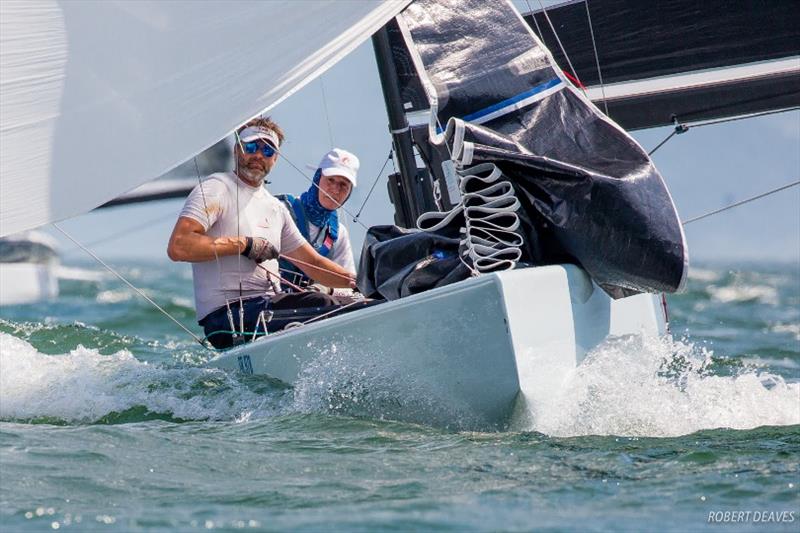 John B, the defending world champion photo copyright Robert Deaves taken at Royal Yacht Squadron and featuring the 5.5m class