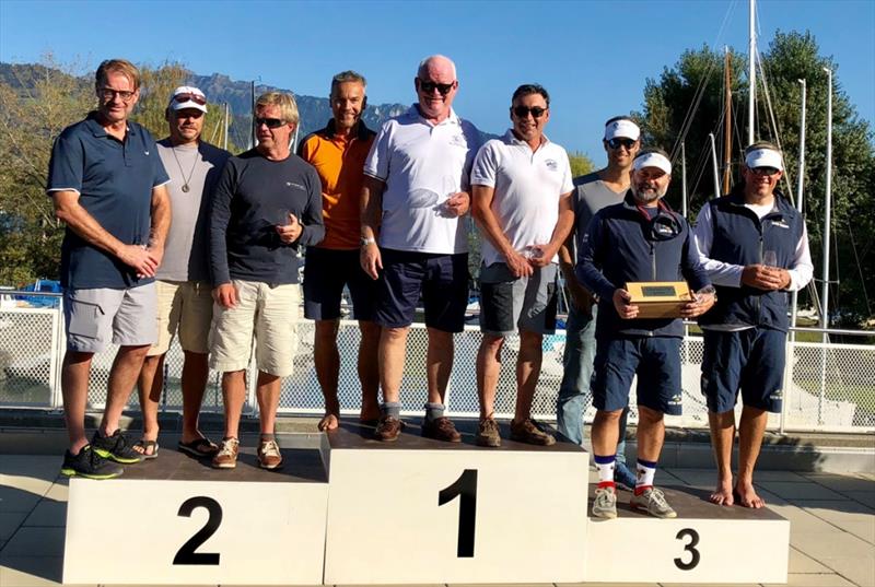 Top three - Final Day - 5.5 Metre Herbstpreis on Lake Thun photo copyright Robert Deaves taken at Thunersee-Yachtclub and featuring the 5.5m class