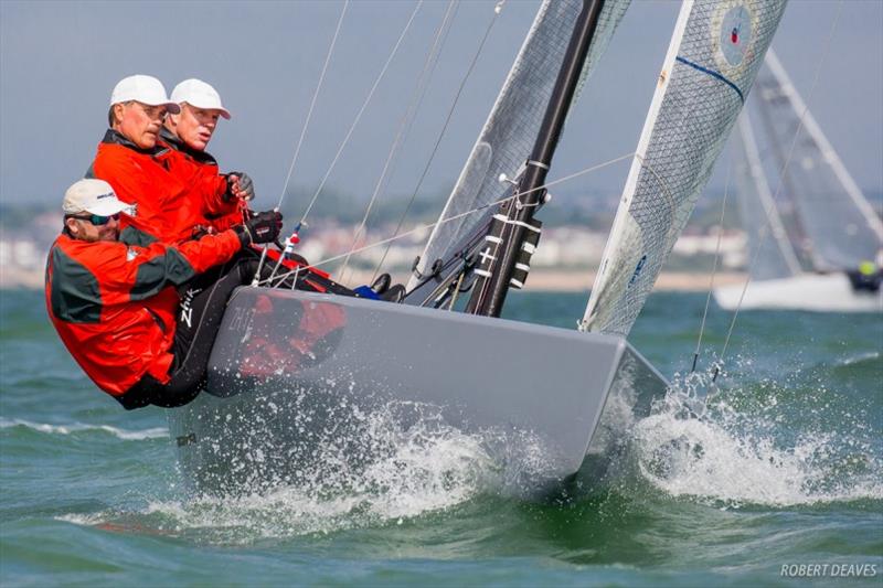 Winner of the 2018 Scandianvian Gold Cup in Cowes Artemis XIV (NOR 57, Kristian Nergaard, Johan Barne, Trond Solli-Sæther) photo copyright Robert Deaves taken at  and featuring the 5.5m class