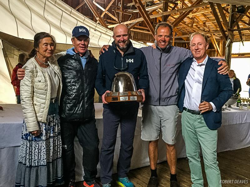 After racing a reception was held for the presentation of the Fazer Memorial Trophy, for the winner of Race 2, won by Artemis XIV. - 5.5 Metre Worlds 2019 in Helsinki - photo © Robert Deaves